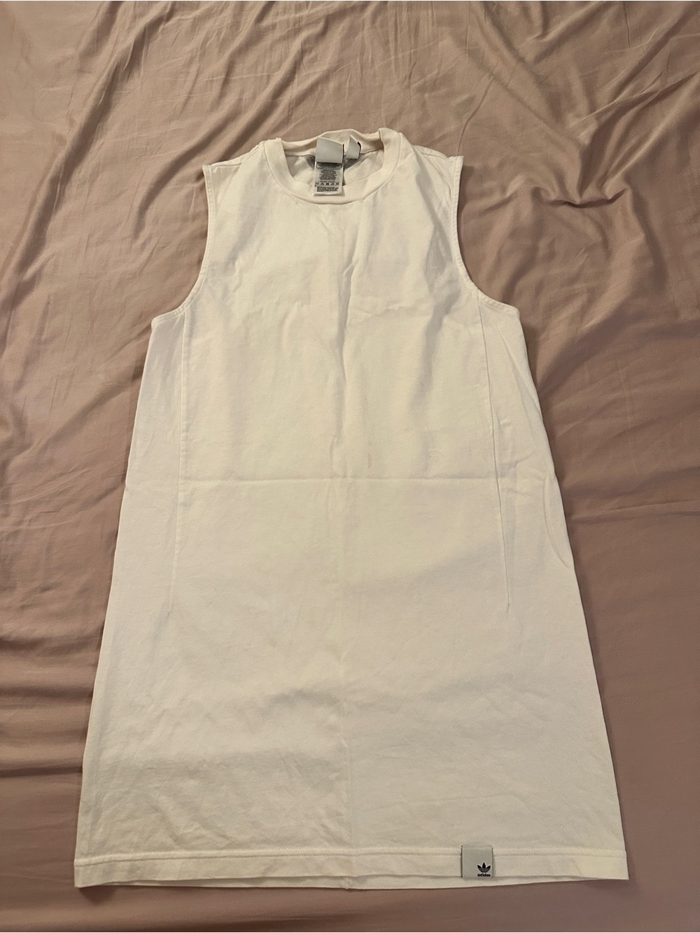 adidas White Sleeveless Mini Dress